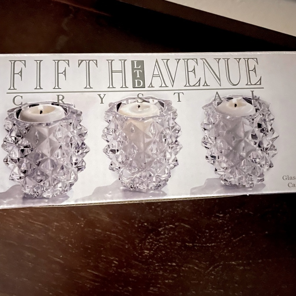 Fifth Avenue Crystal Candle Holders Set-of 3 (NEW)